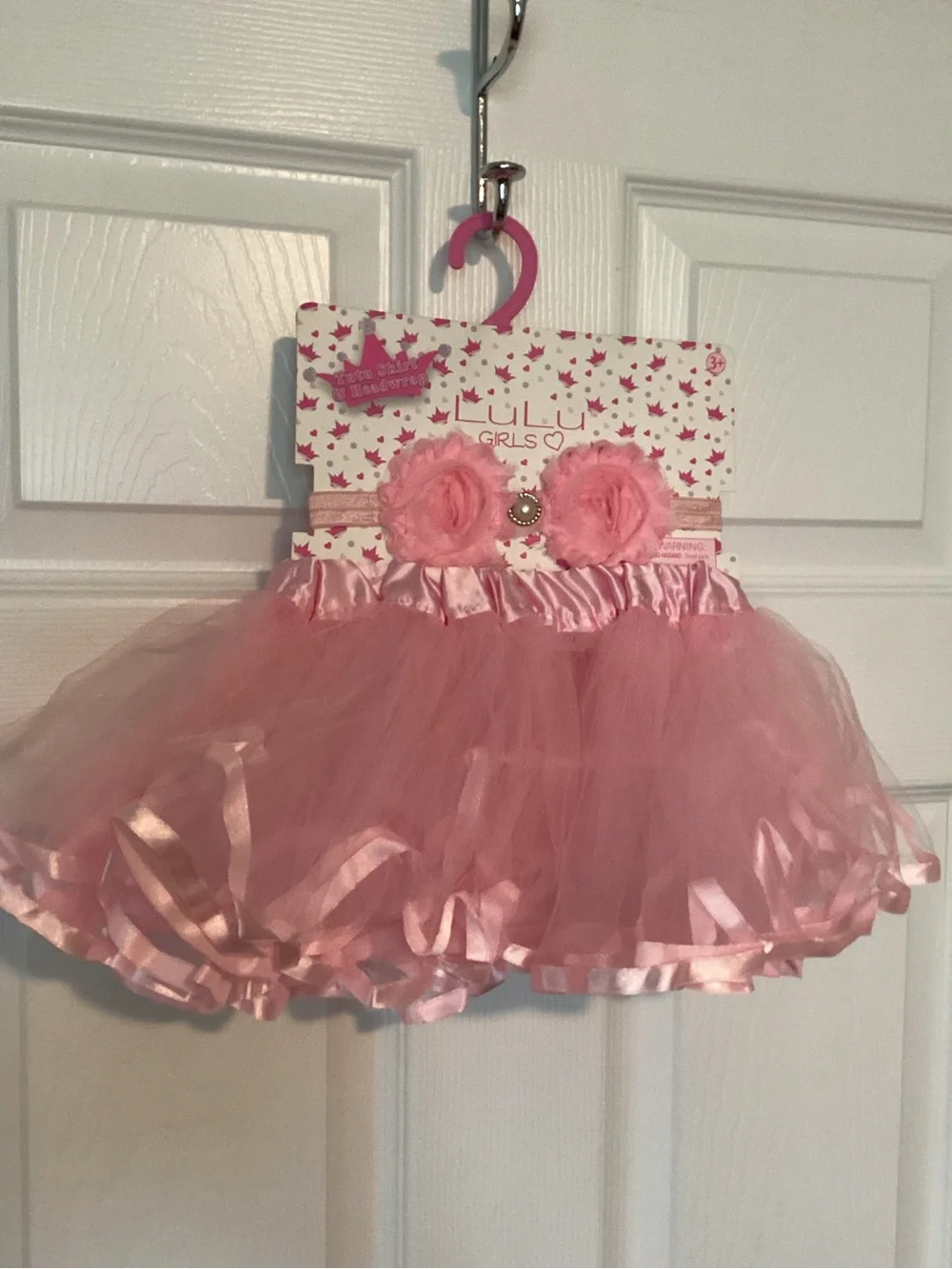Lulu Girls Pink Tulle Dance Tutu Dress and headband